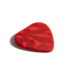 Red Guitar Pick Music Accessory Plectrum for electric and acoustic guitarists featuring a textured pattern on white background