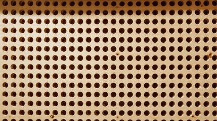 Abstract pattern background with circular holes on wooden surface