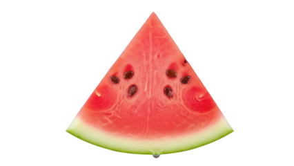 Isolated wedge of juicy watermelon with seeds ready for summer, a healthy, refreshing fruit