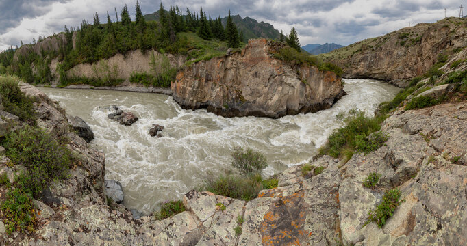 The Turbina Rapids on the Chuya river in the Altai mountains