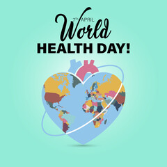 World Health Day Awareness Poster Design with Healthcare Team