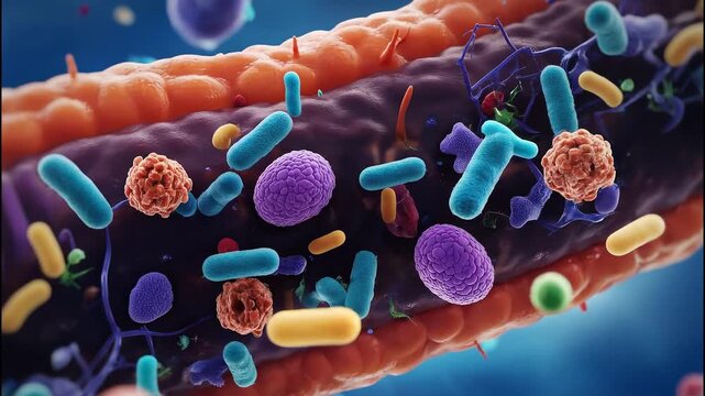 Gut Microbiome Ecosystem &ndash; Medical Animation Loop
