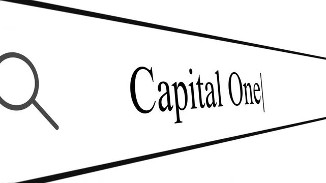User types Capital One in the address bar to find relevant information quickly using the search feature. The close-up shows the search process in detail.