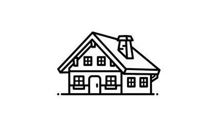 Fototapeta premium Chalet style house with chimney and windows vector illustration