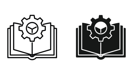 Book with gear icon representing technical knowledge