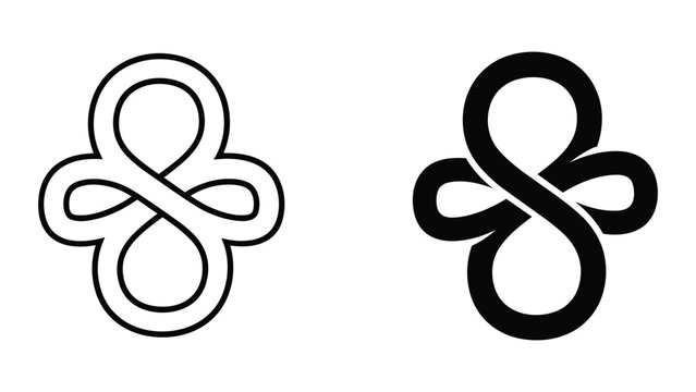 Simple black and white celtic knot logo design
