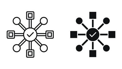 Vector icon set for organization and verification