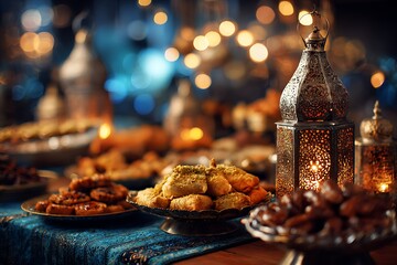 Freshly baked bread and ingredients on a wooden table with flour and almonds displayed prominently in a rustic setting