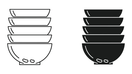 Stack of bowls vector illustration