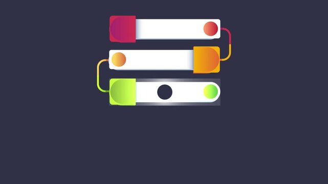 motion graphic vector illustration of a blank, five-step infographic template designed for business promotions or presentations