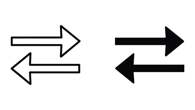 Pair of arrows pointing in opposite directions
