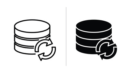 Data storage and refresh concept with disk icons