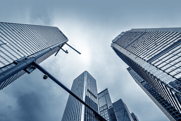 Low angle shot of skyscrapers, Shenzhen, China