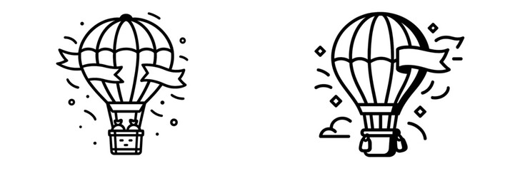 Fototapeta premium Unique vector illustrations of hot air balloons in flight