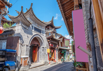 Historical buildings in Heshun Ancient Town, Tengchong, Yunnan, China.