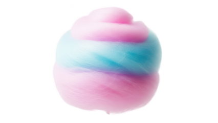 Swirled cotton candy treat isolated on transparent background