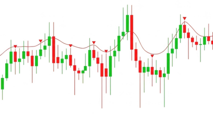 Financial market trend analysis isolated on transparent background