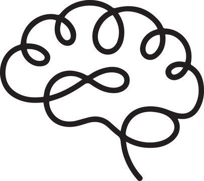 One single line drawing of human brain for memorizing medical clinic logo identity. Psychological office icon logotype concept. one line Icon drawing