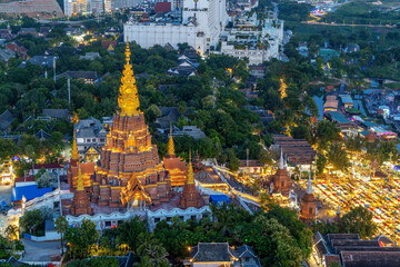 The famous Shwedagon Pagoda in Xishuangbanna, Yunnan, China.