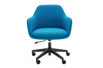 Blue office chair furniture wheels isolated on a transparent background