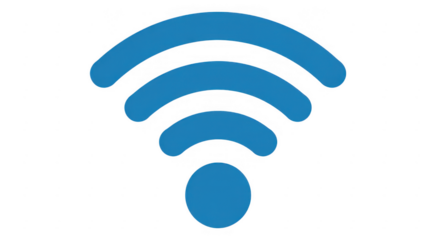 Blue Wi Fi Symbol WiFi internet wireless isolated on a transparent background