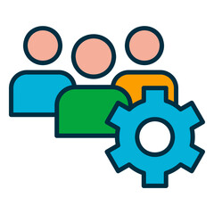 Teamwork icon working in a group