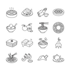 Traditional Lunar New Year Festive Food Icon Pack