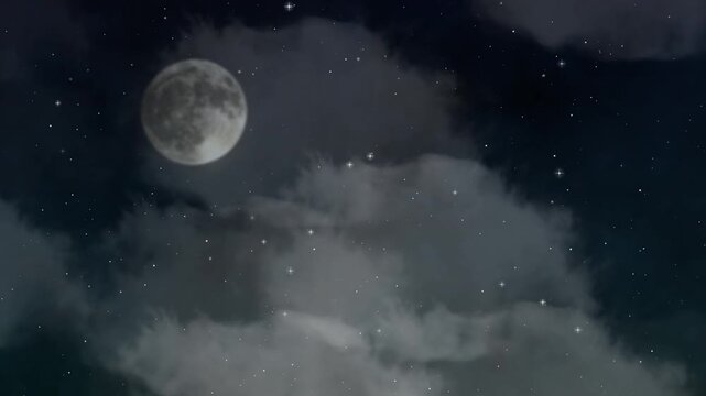 night sky cloud moon