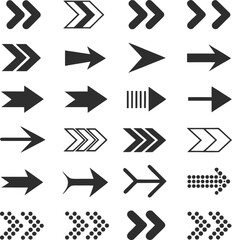 variety of right pointing arrow icons in grid