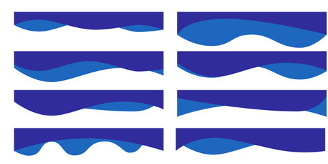 Vector divider collection with curve lines, simple borders and abstract wave elements for web pages, banners, app headers and clean modern business layouts.