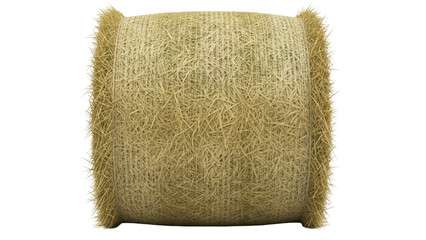 Isolated roll of hay bale for livestock feed, agriculture haystacks, country, farm supply © Maria