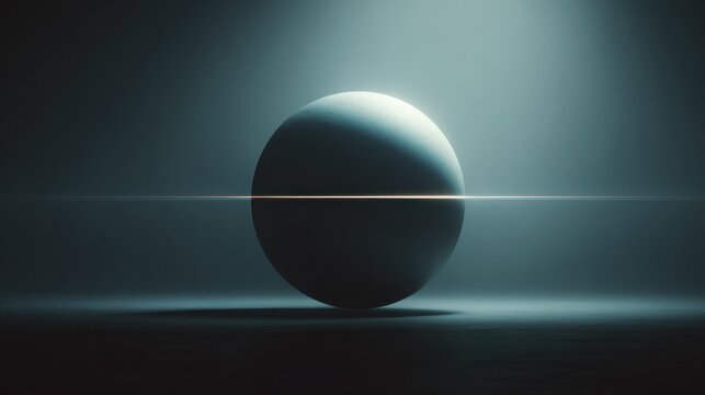 Abstract sphere with dramatic lighting in minimalist setting for modern design - Powered by Adobe