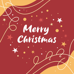 merry christmas greeting with festive red background