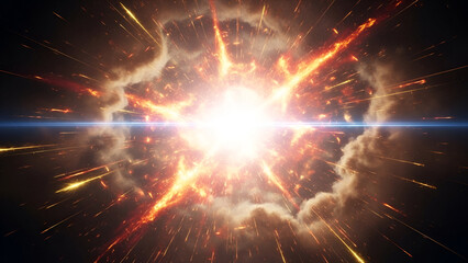 Fototapeta premium Cosmic Ignition: A Dazzling Display of Celestial Energy and Interstellar Brilliance