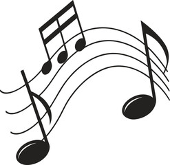 musical notes flowing on staff lines