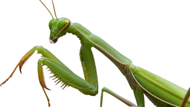 Isolated Praying Mantis Close-Up Insect Green Bug Sharp Claws Predator Tropical Nature Wild