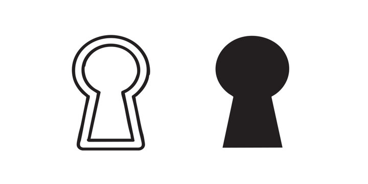 Key hole vector icon, keyhole symbol, security and access sign, outline and filled style, isolated on transparent background
