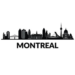 Obraz premium montreal city skyline with buildings and bridge