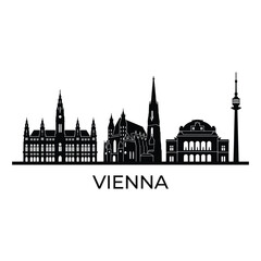 Naklejka premium vienna cityscape with famous buildings and towers