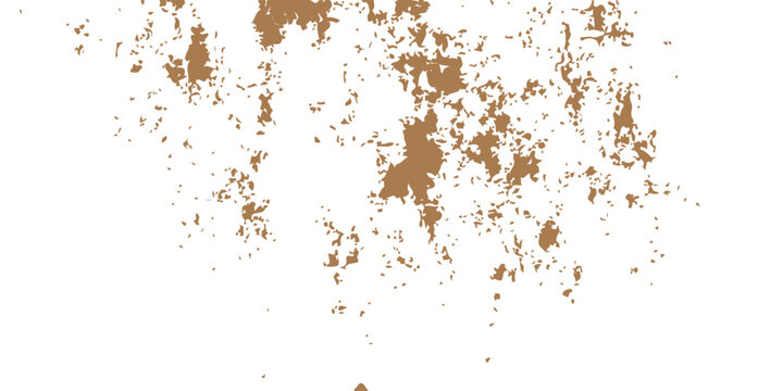 Abstract blue grunge background featuring a textured brown rust pattern with artistic ink splashes and aged paint drops on an old dirty metal wall surface