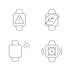 Smartwatch alert system icons set