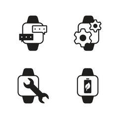 Smartwatch tools message solid set