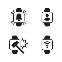 Smartwatch notification bell solid set