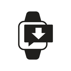 Smartwatch download message solid icon