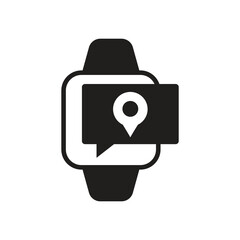 Smartwatch location pin solid icon