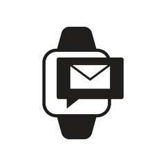 Smartwatch email inbox solid icon