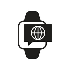 Smartwatch web globe solid icon