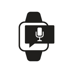 Smartwatch voice record solid icon