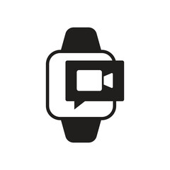 Smartwatch video camera solid icon