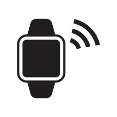 Smartwatch wireless wave solid icon